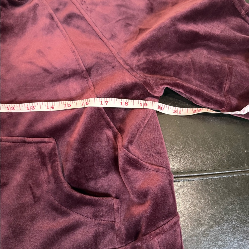 lululemon athletics plush velvet wine colored Half-Zip Sweatshirt - Picture 7 of 8